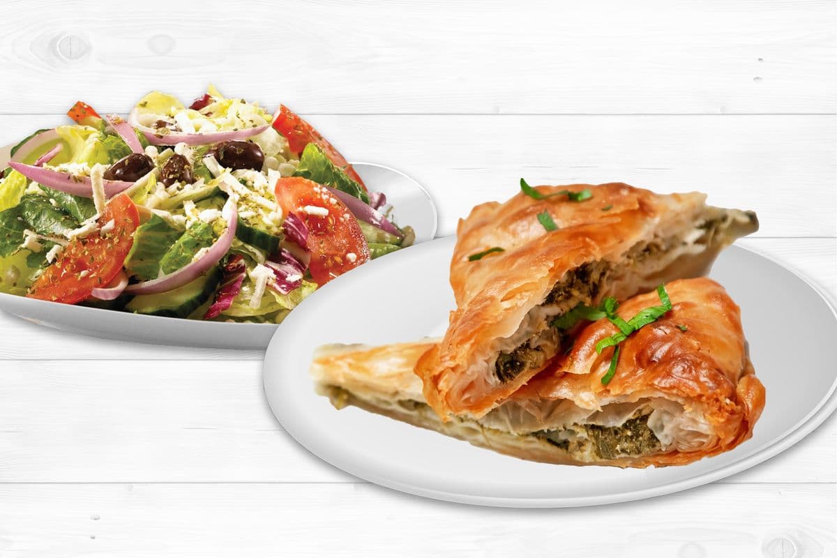 Spanakopita and Greek Salad