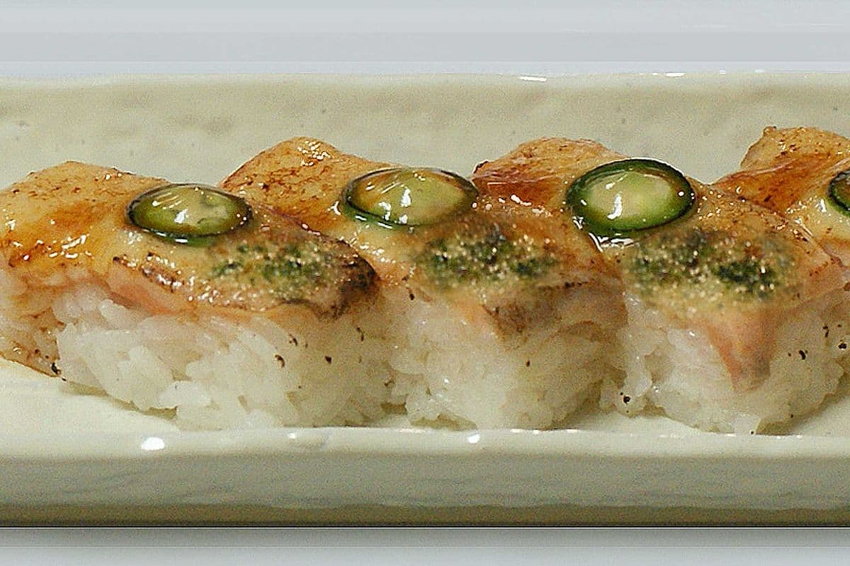 Basil Mayo Salmon Oshi