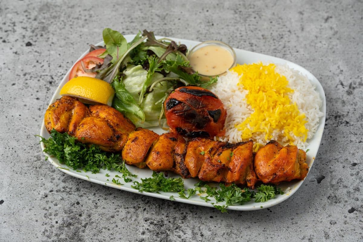 Chicken Leg Kebob (Half Salad and Half Rice)