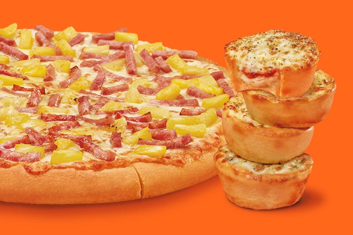 3 Cheese & Herb Crazy Puffs & Medium Hula Hawaiian Pizza Bundle