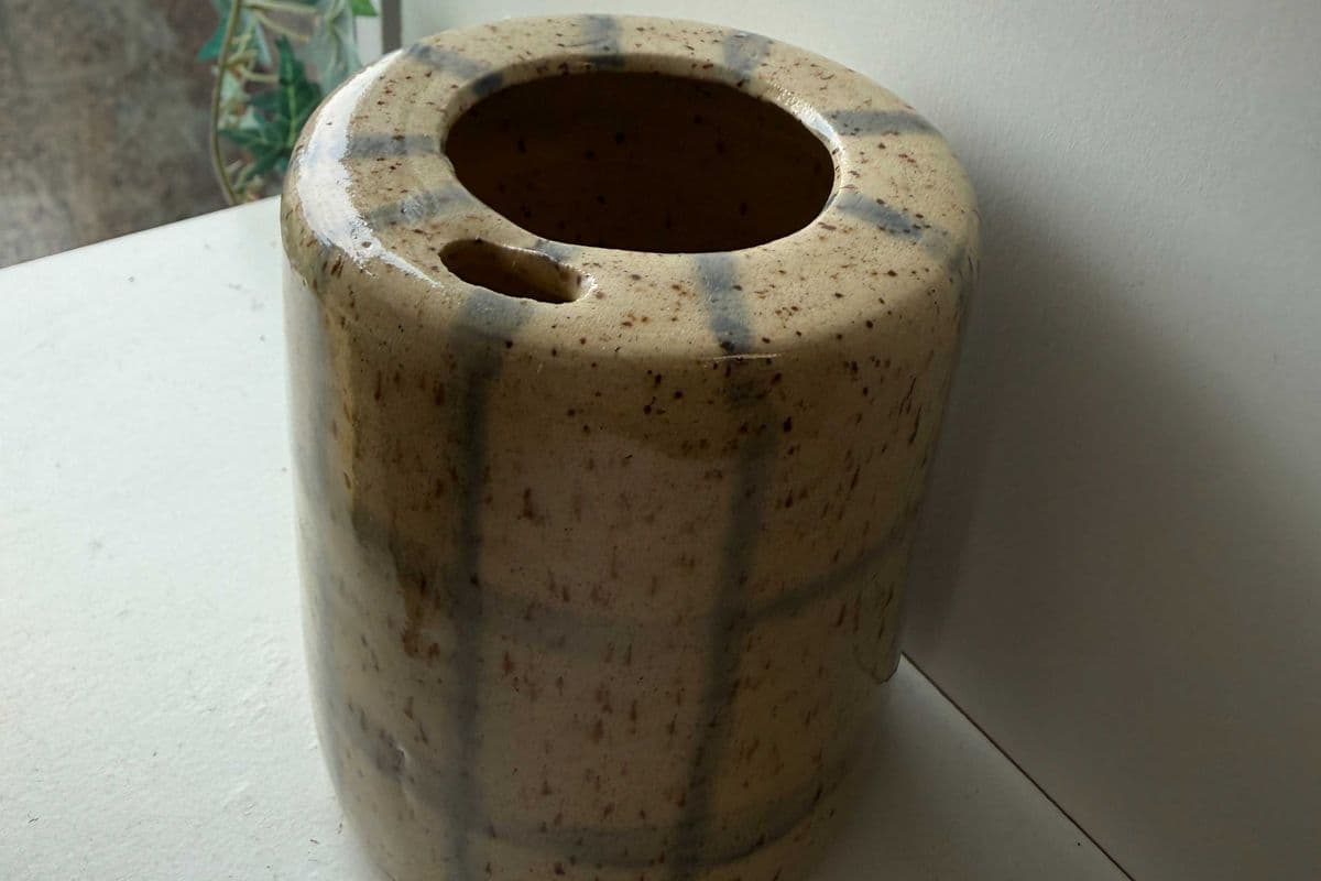 Blue stripe checkered to go tumbler