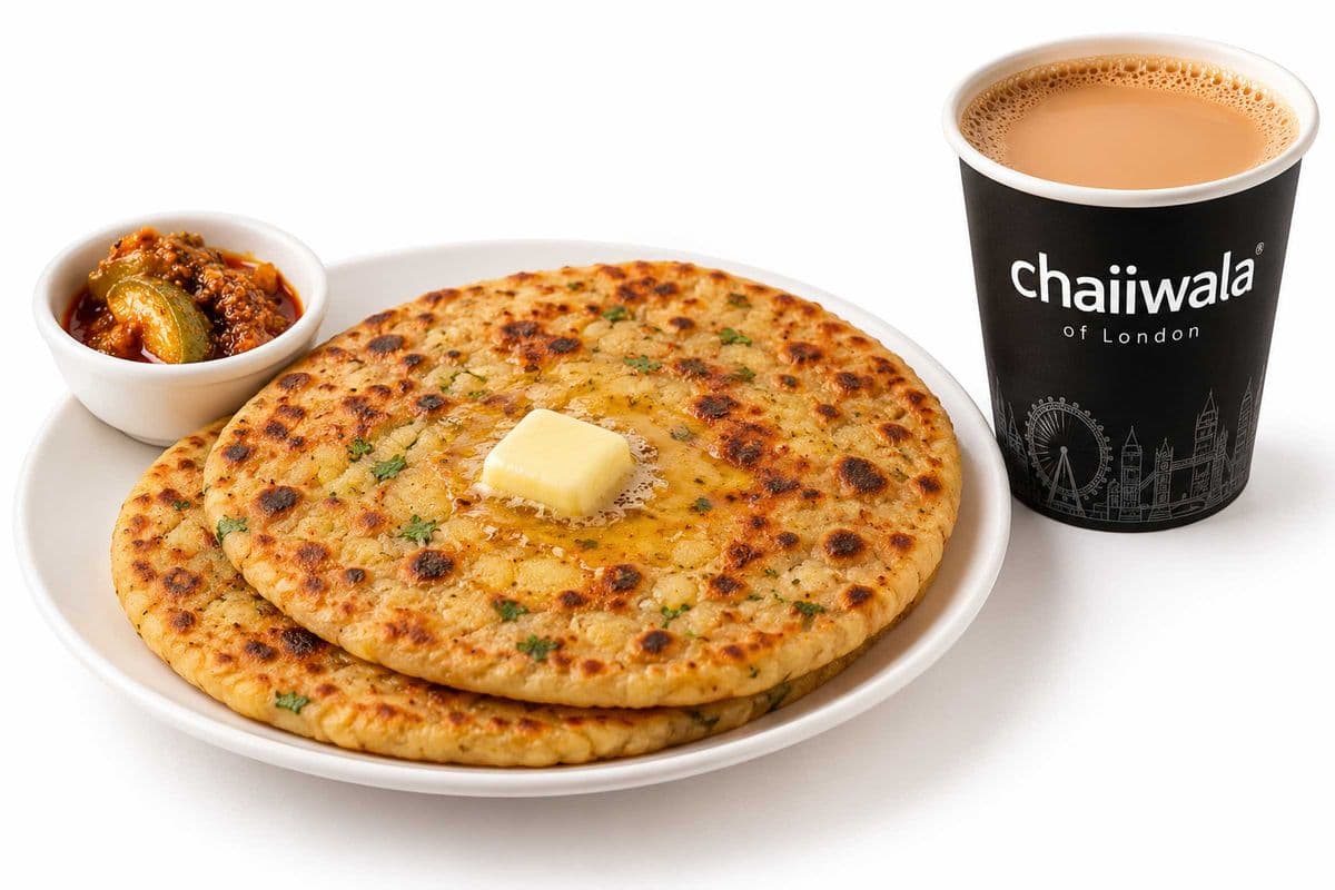 2 Aloo Parathas & Chai Combo