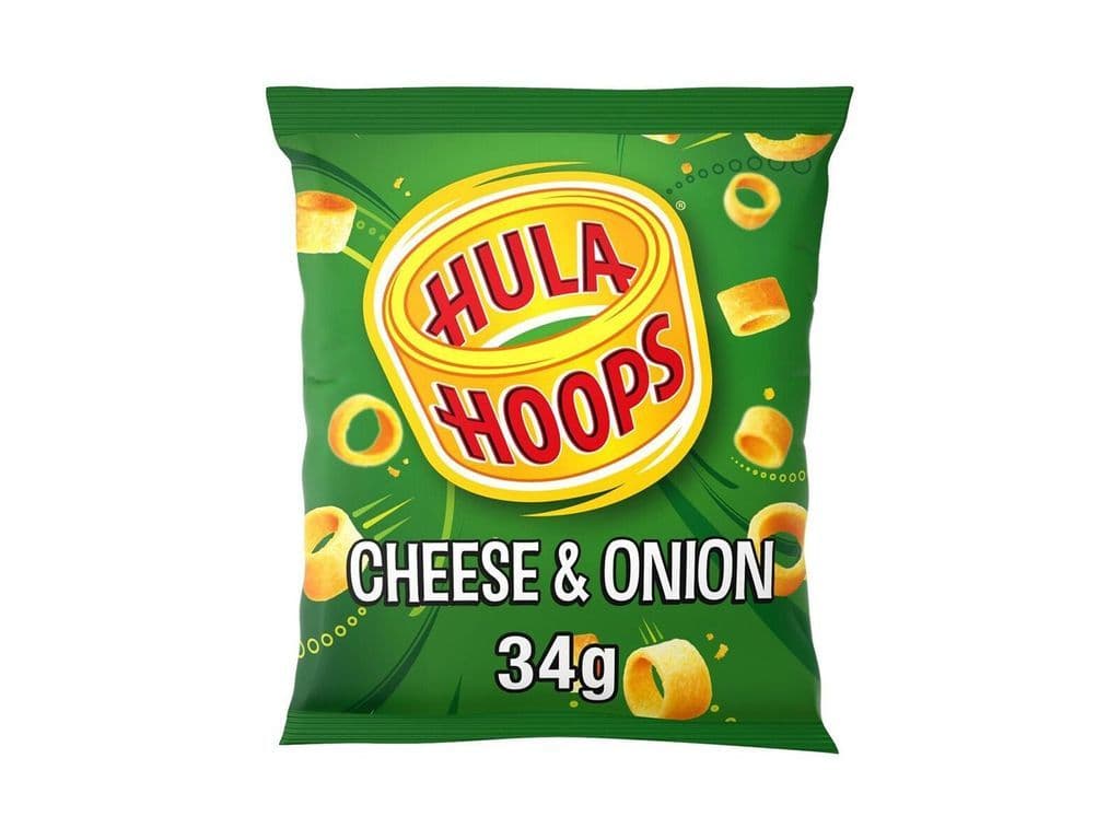 Hula Hoops Cheese and Onion Rings UK 34g Potato Crisps