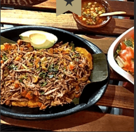 Toston with Pulled Beef - Carne Desmechada