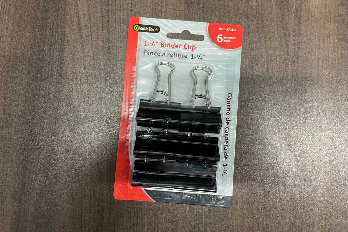 Binder Clip Black 1.25" 6pk (6 Pack)