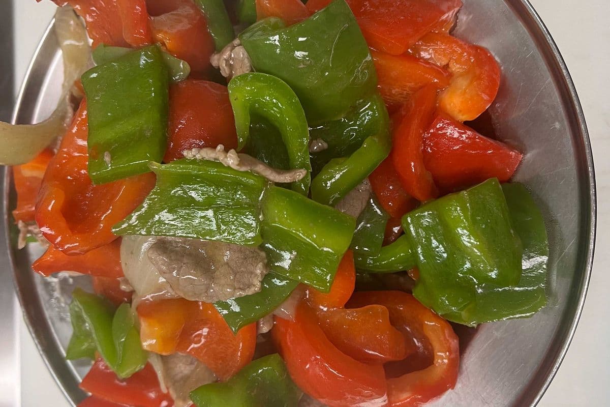 Beef and Red, Yellow and Green Peppers