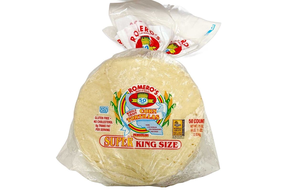 Tortillas Romero White / Blancas Super King Size (50 ct) (7”) Gluten Free