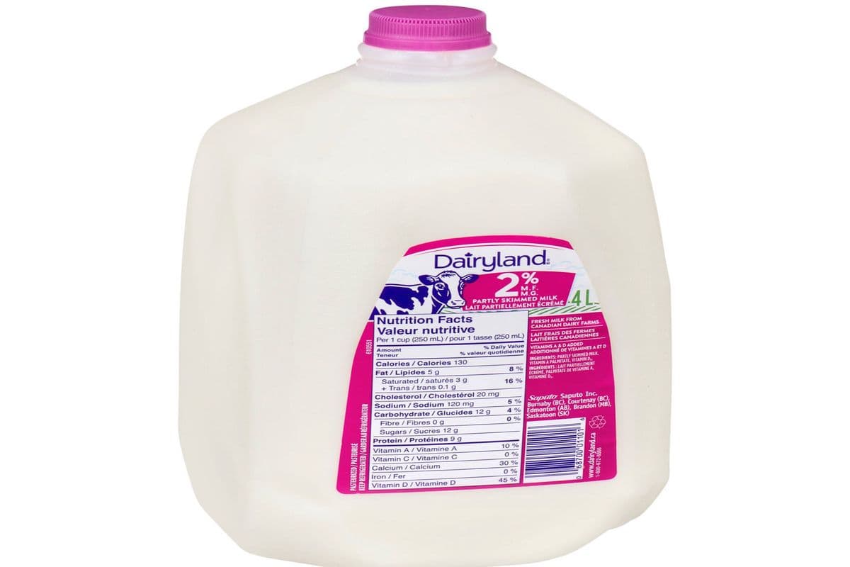 DairyLand 2% Partly Skimmed Milk (4L)