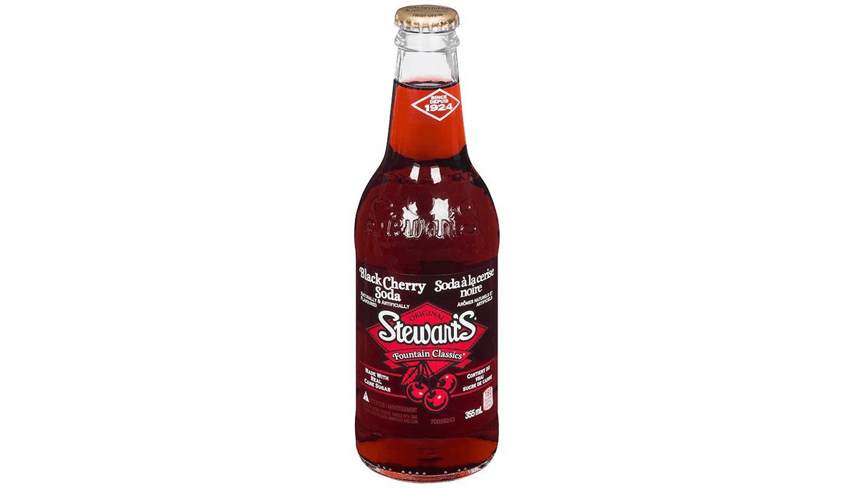 Stewart's - Soda à la cerise noire 355mL bouteille en verre / Black Cherry Soda 355mL glass bottle