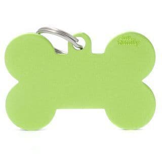 MyFamily Green Aluminum Bone Engraved Tag