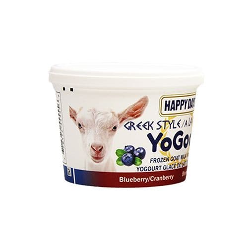 Happy Days YoGoat Blueberry/Cranberry Greek Style Frozen Goat Milk Yogurt 475gm