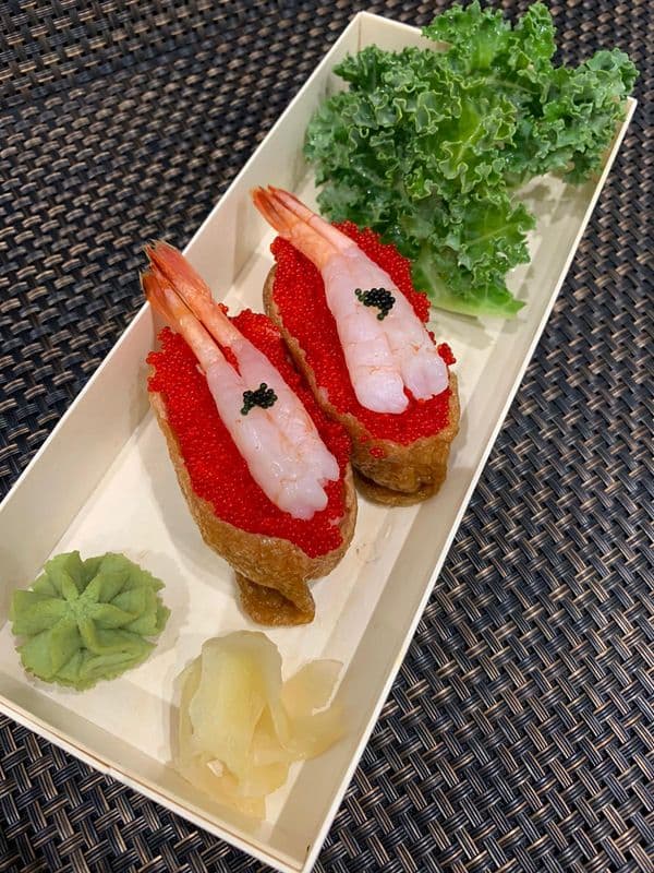 T03. Sweet Shirmp,Flying Fish Egg Inari Poketto / T03. 甜蝦飛魚子黃金囊  