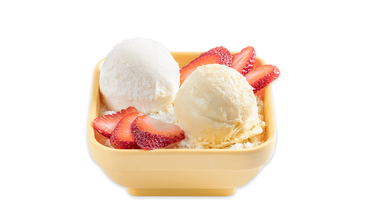 Durian and Vanilla Ice Cream with Vanilla Frost - 雪山榴莲配香草雪糕