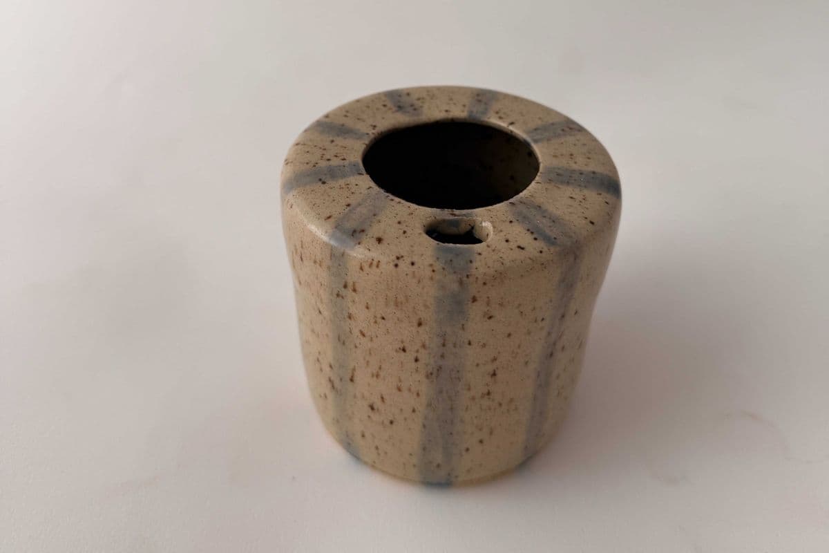Blue striped to go tumbler