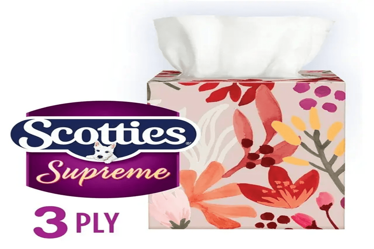 Scotties Supreme Three Ply Soft and Strong Facial Tissue Cubes, One Box, 60 Tissues per Box (60 Tissues)