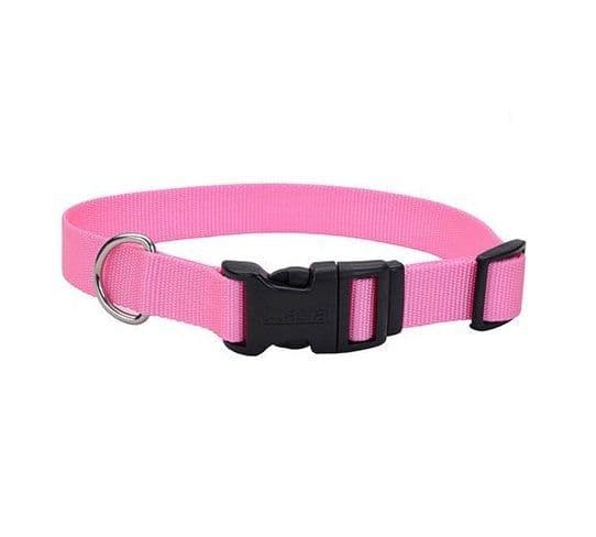 Coastal Adjustable Nylon Collar with Tuff Buckle Bright Pink