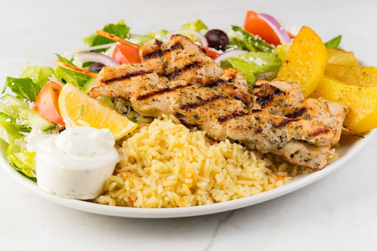 Chicken Souvlaki Dinner