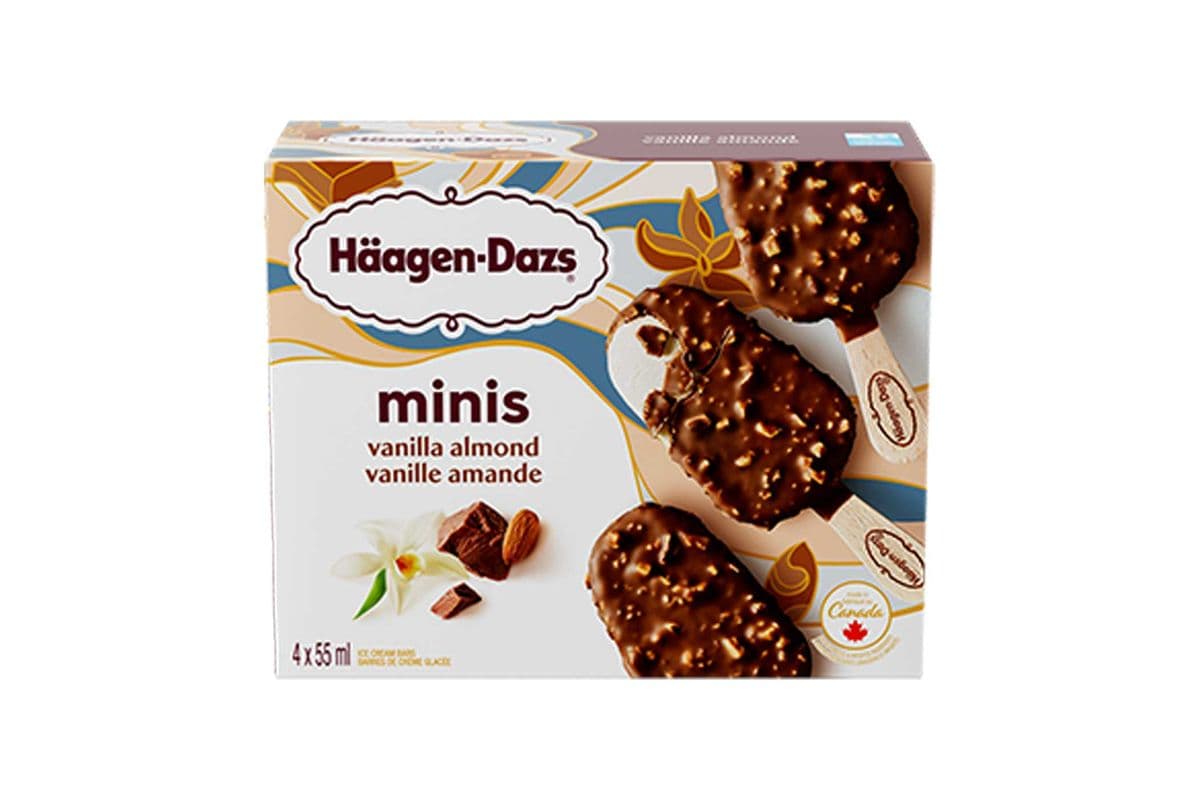 Haagen Dazs - Vanilla Almond Mini Ice Cream Bars (4 x 55ML)