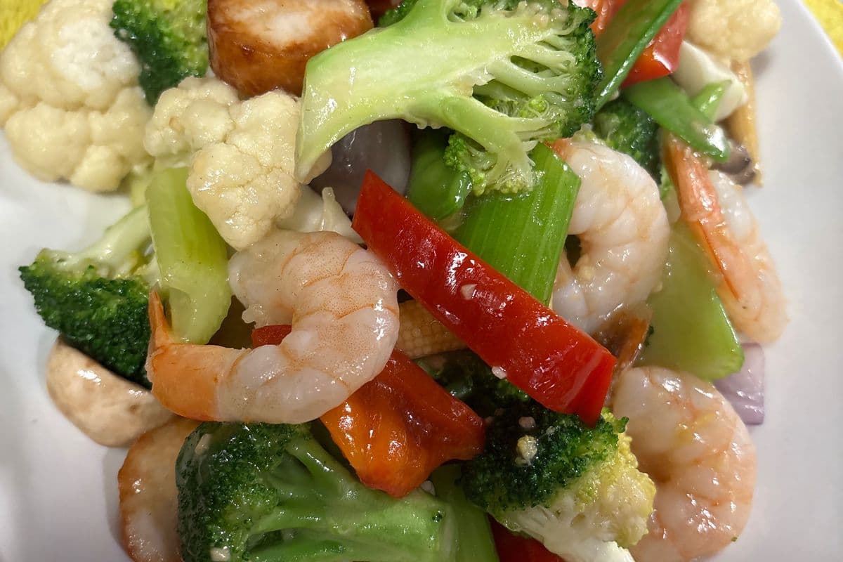 Scallops &Prawns with vegetables