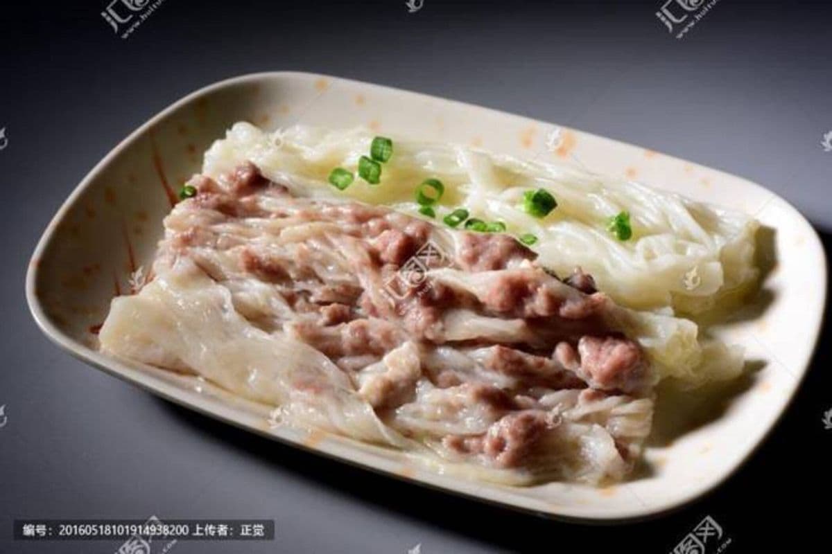B5. Sliced Shredded Pork Rice Noodle Roll 新鲜肉片肠