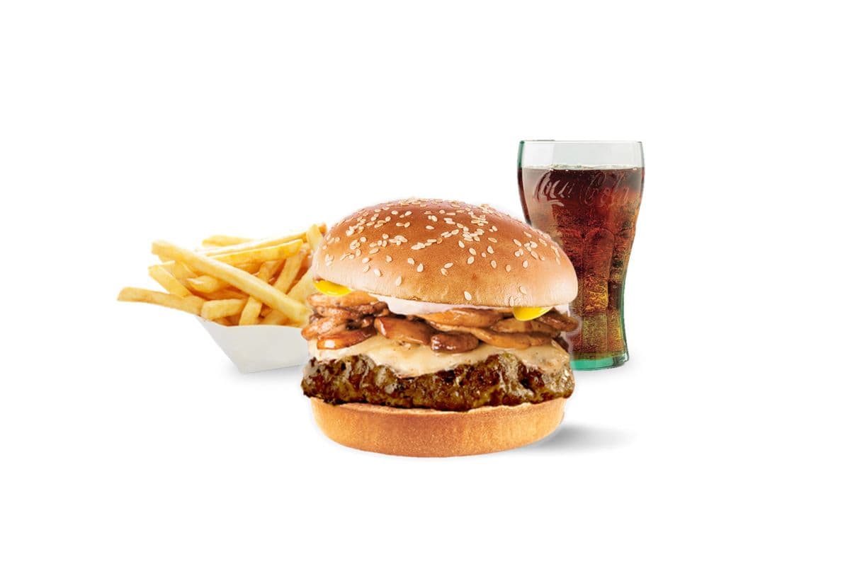 L Mushroom Swiss Burger Meal