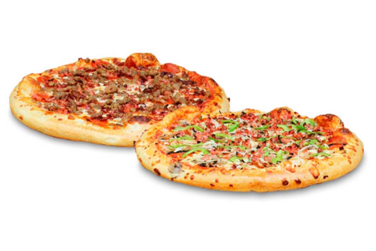 2 X-Large Pizzas For 1 (Each 3 Toppings Each & 1 Dip Sauce )