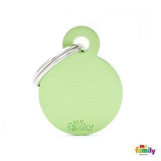 MyFamily Green Round Aluminum Engraved Tag