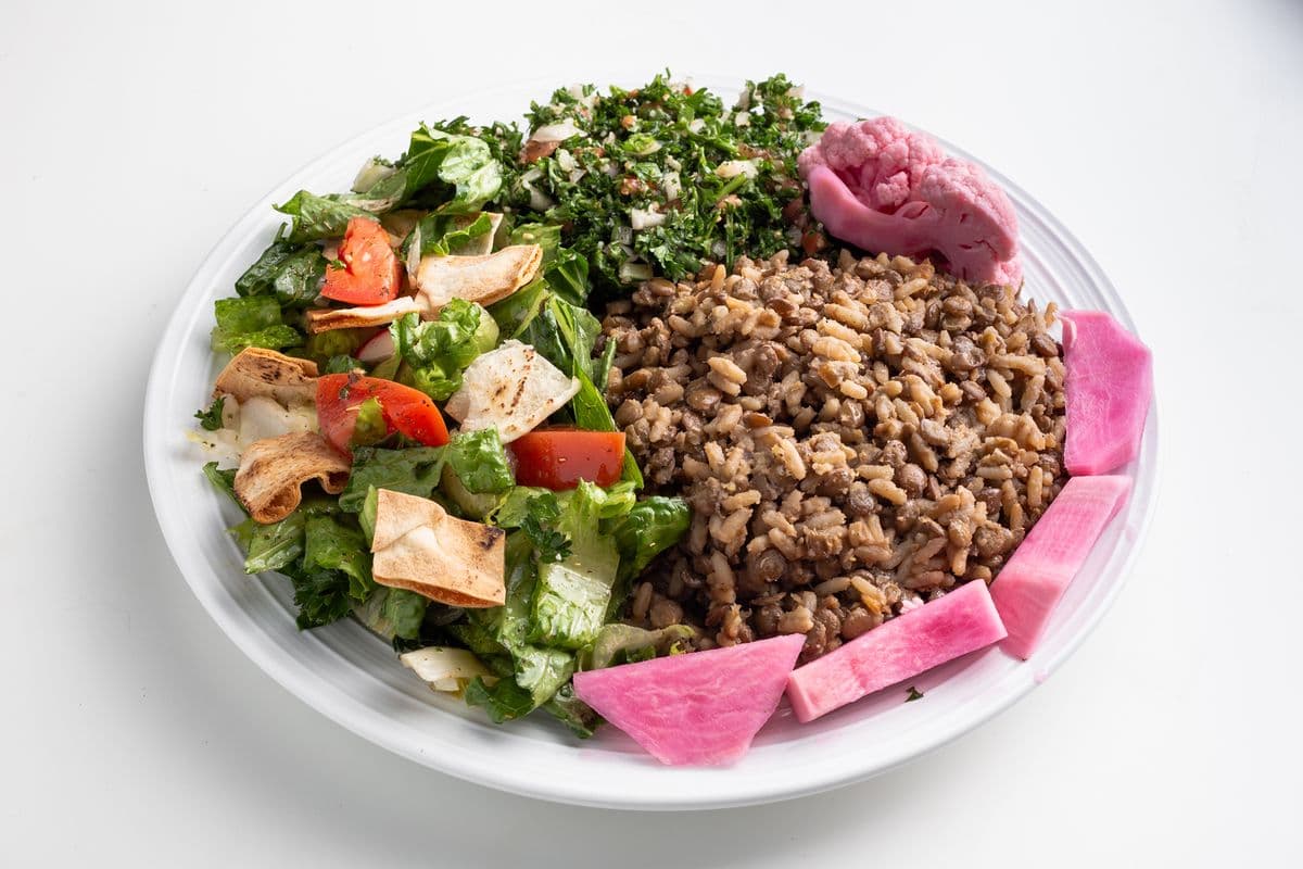 Lentil Rice and Fattoush Wrap