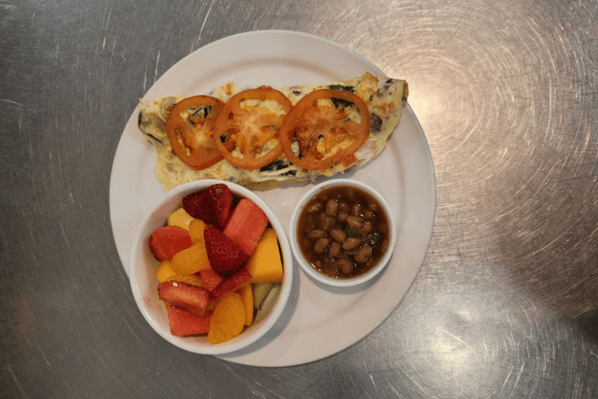 Vegetarian Omelette with Fresh Fruit