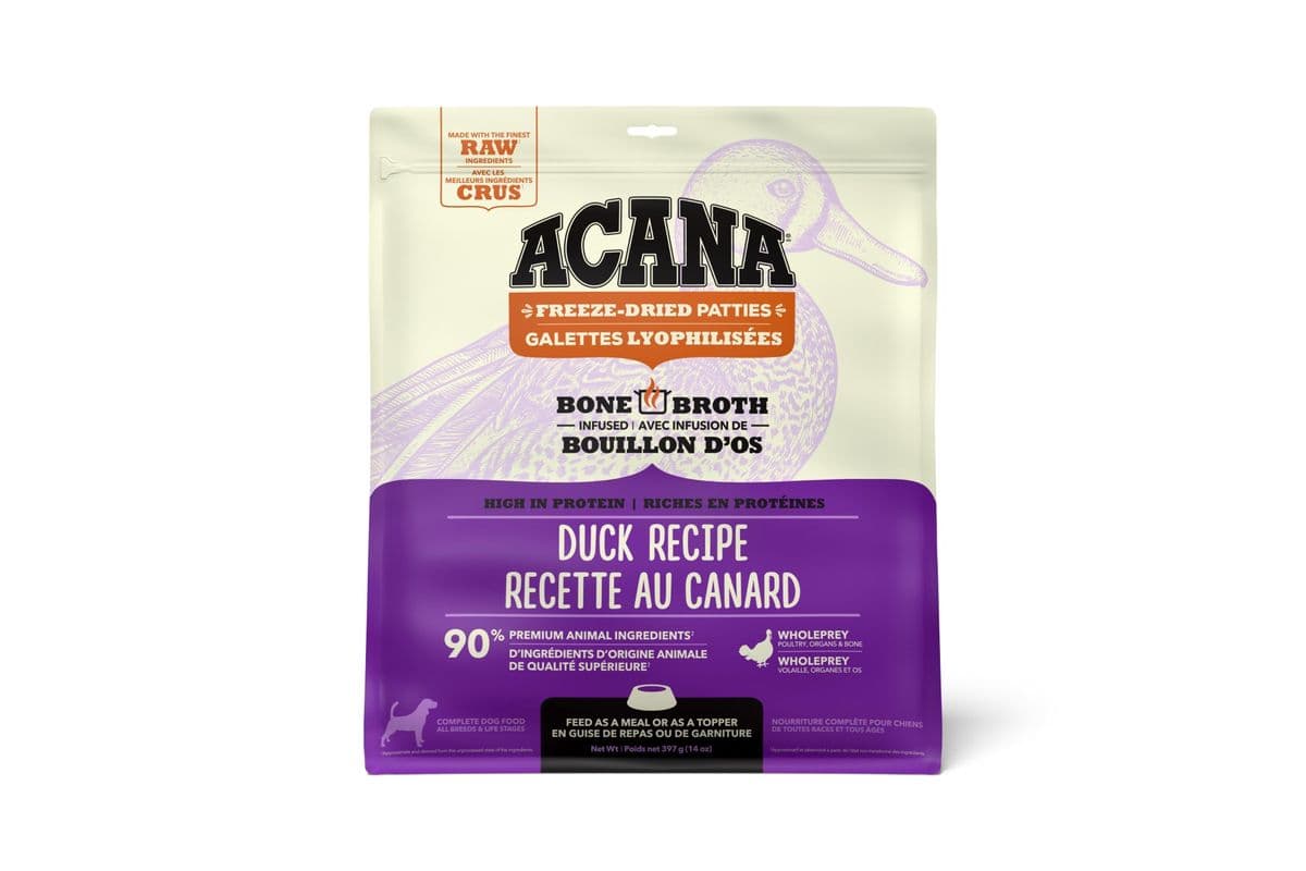 ACANA Duck Recipe Patties Grain-Free Freeze-Dried Dog Food & Topper (14 oz)