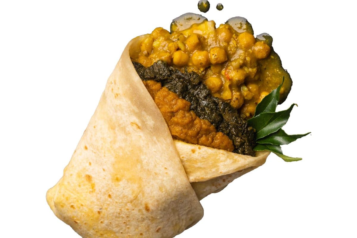 Mix Veg Roti (Curry Channa, Pumpkin, Spinach)