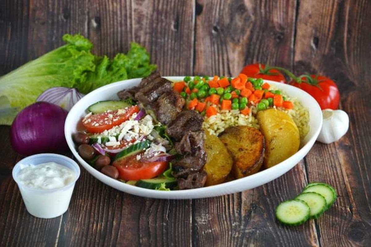 10. Lamb Souvlaki Meal