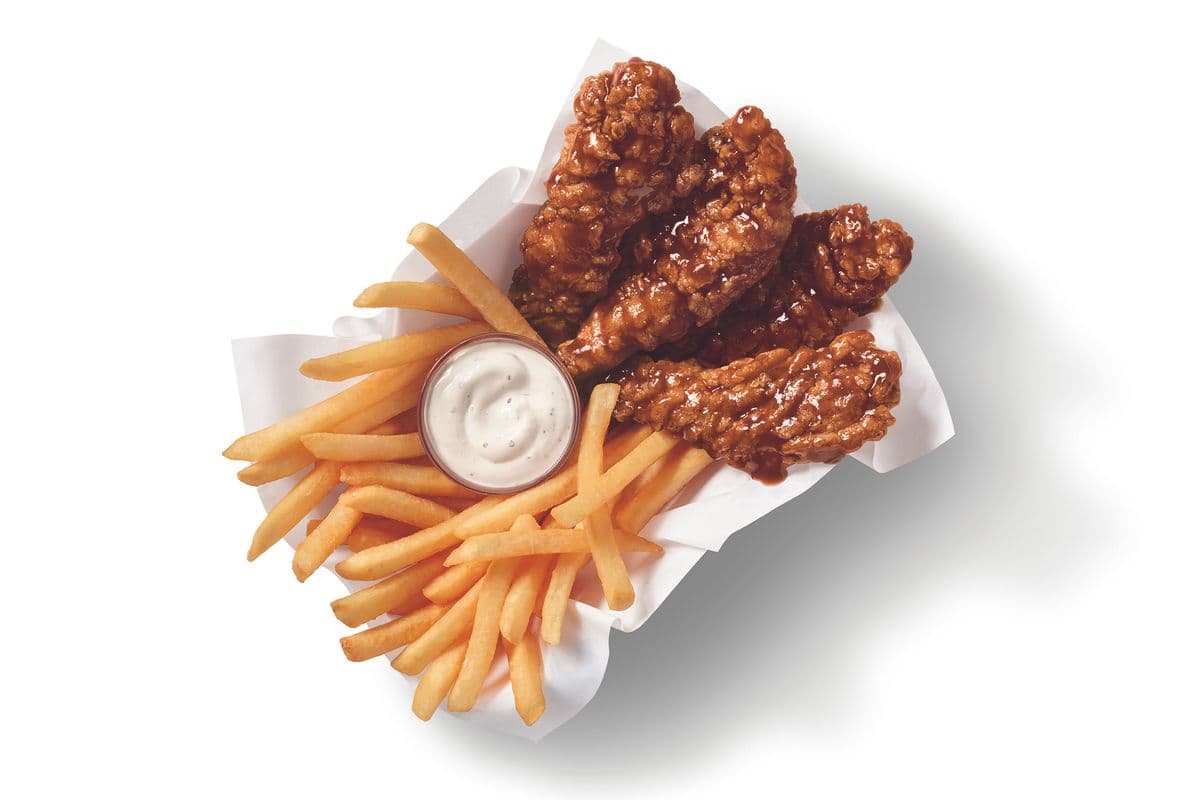 Honey BBQ Sauced & Tossed Chicken Strip Basket