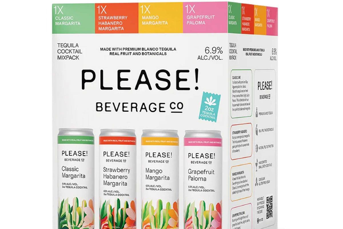Please Margarita Mixer Cocktails 4PK Cans, (6.9% ABV) (4 x 355mL)