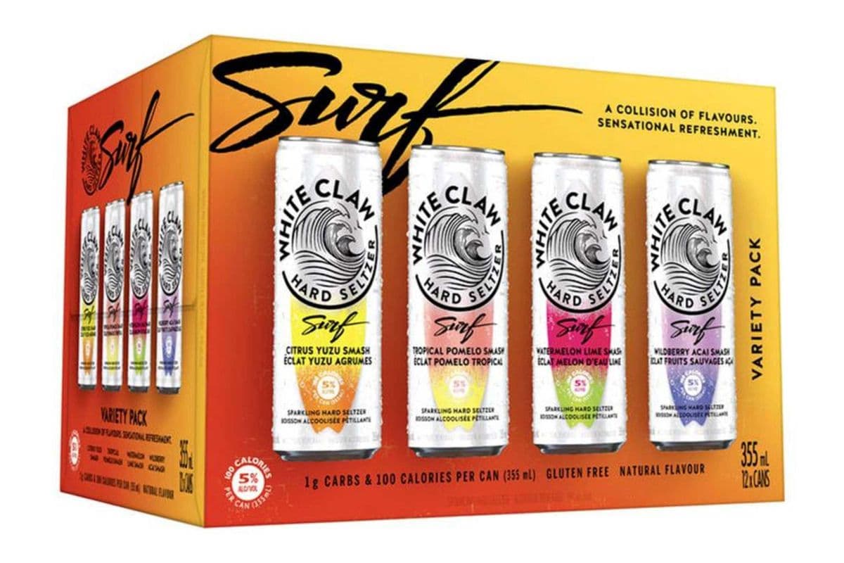 White Claw Surf Variety pack Coolers, Assorted (12 x 355 ml) 12 ct • 355 ml • 5% ABV (1 x 355 ml)