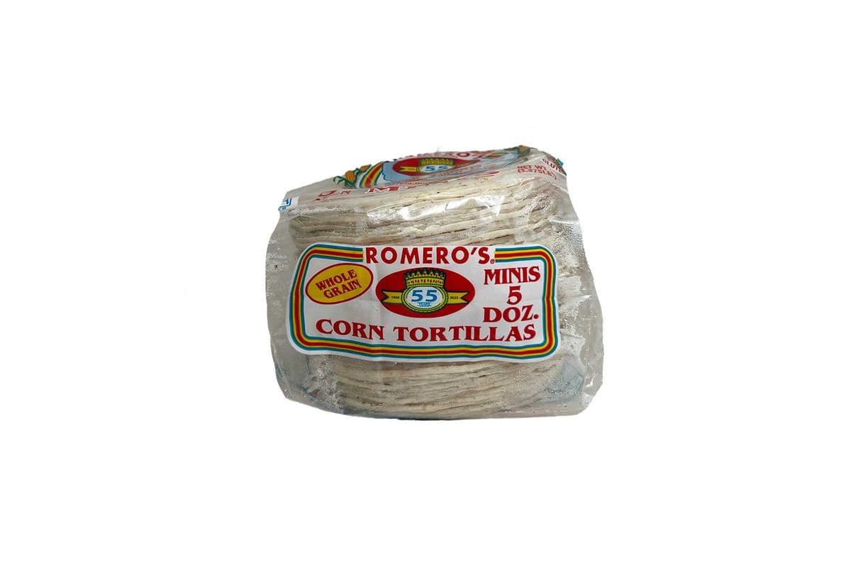 Tortillas Romero Corn White Mini (Five dozen) - Gluten Free (30oz) (19 Cal)