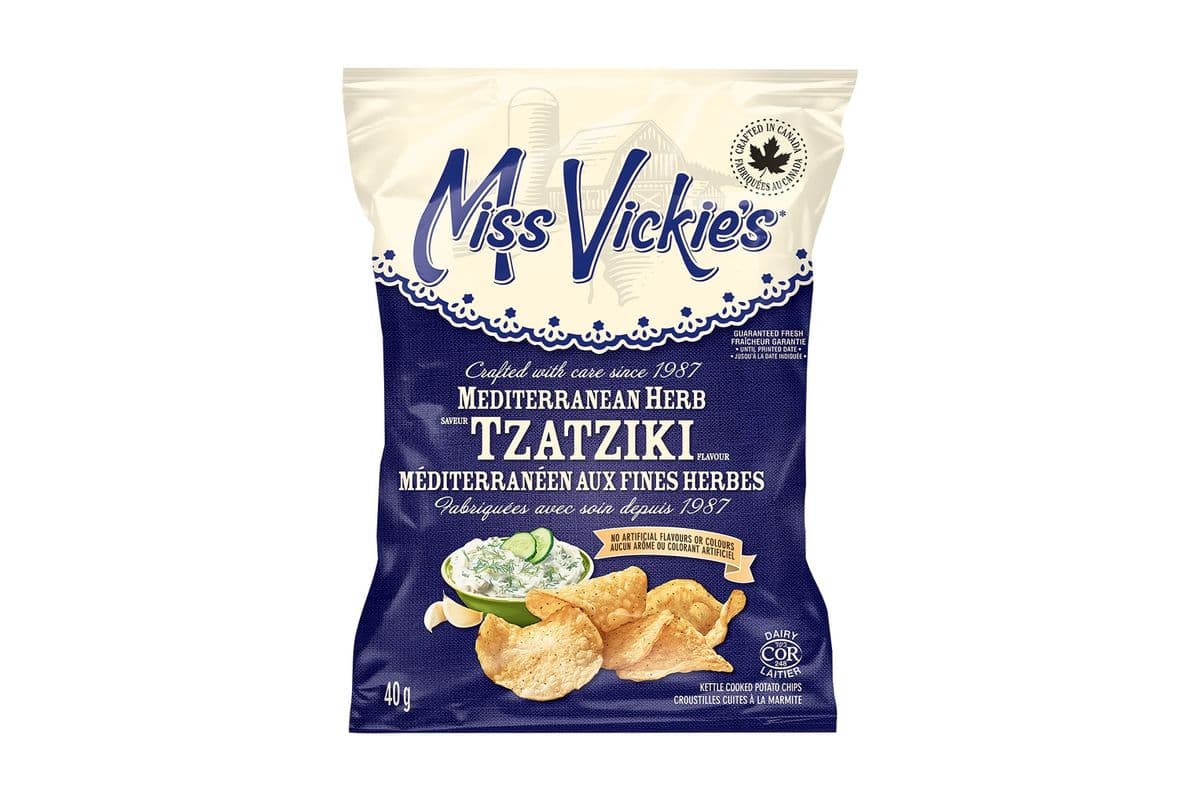Croustilles Miss Vickie's Tzatziki Méditerranéen aux fines herbes (côté)