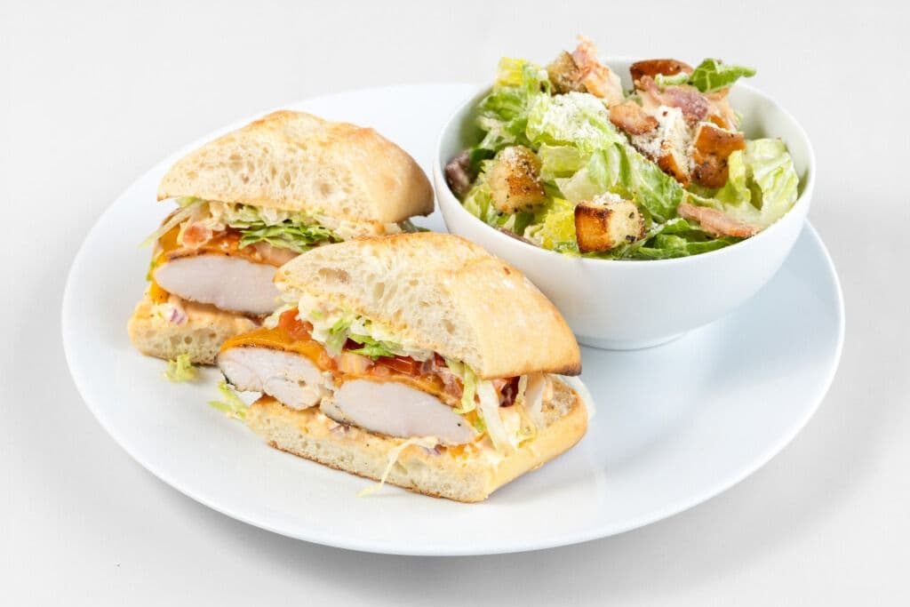 Chicken Club Sandwich with Fries