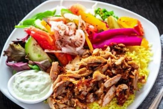 Chicken Platter with Rice and Salad