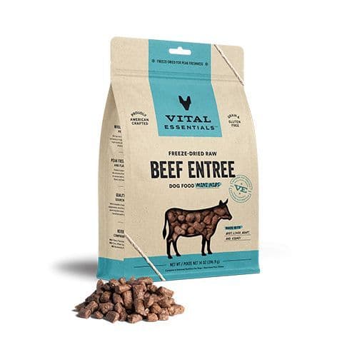 Vital Essentials Freeze-Dried Raw Beef Entree Dog Food Mini Nibs 14 oz