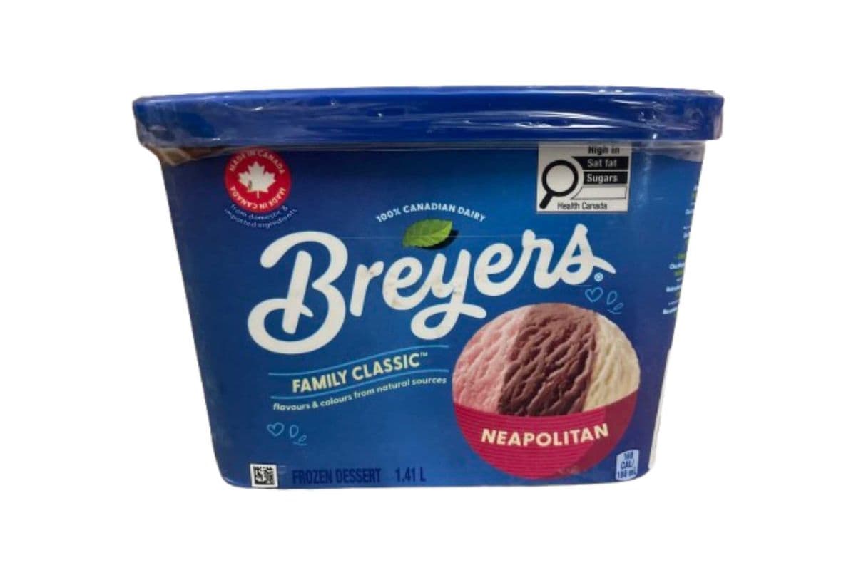 Breyers Neopolitan Ice Cream tub