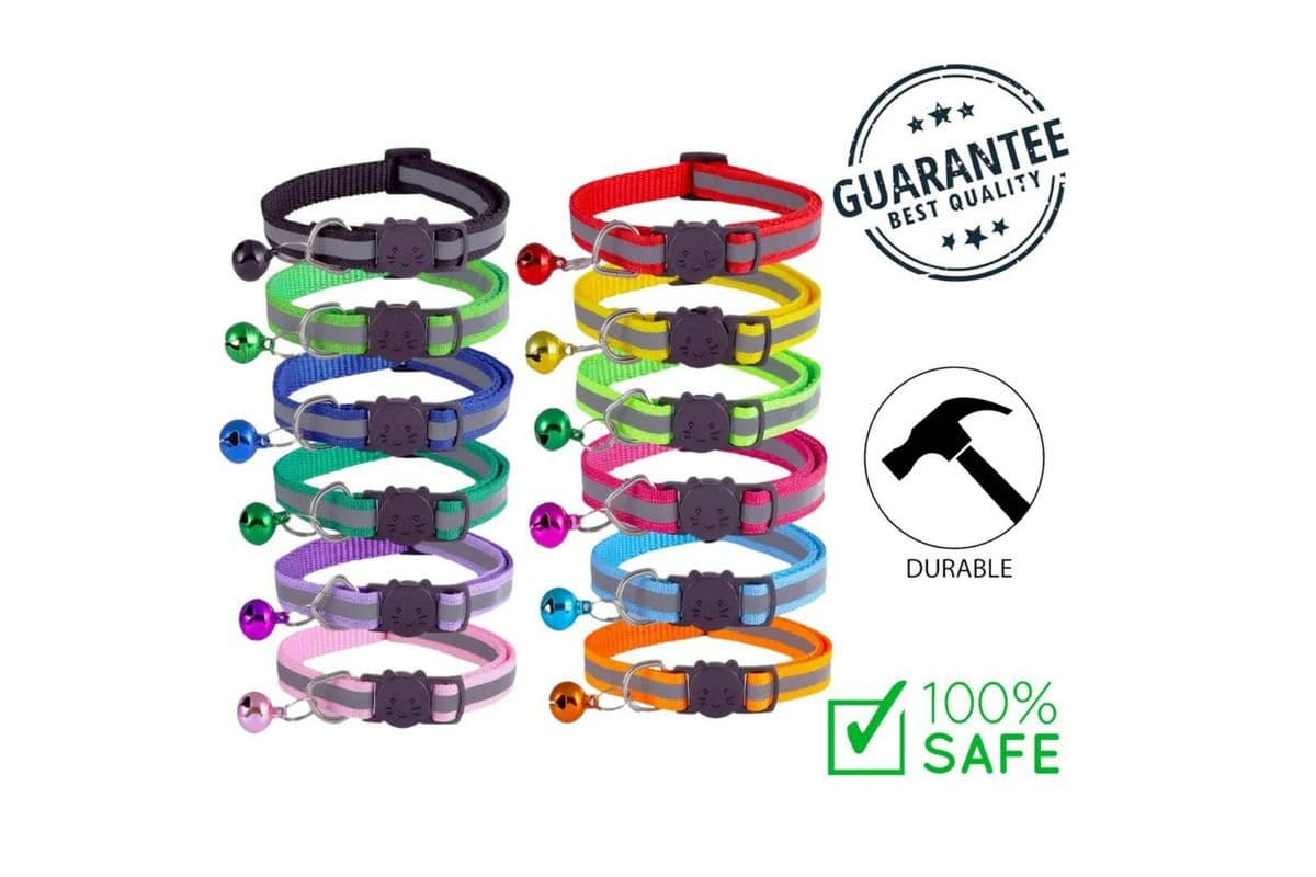 Ashario Pets Reflective Breakaway Cat Collar Small Light Green
