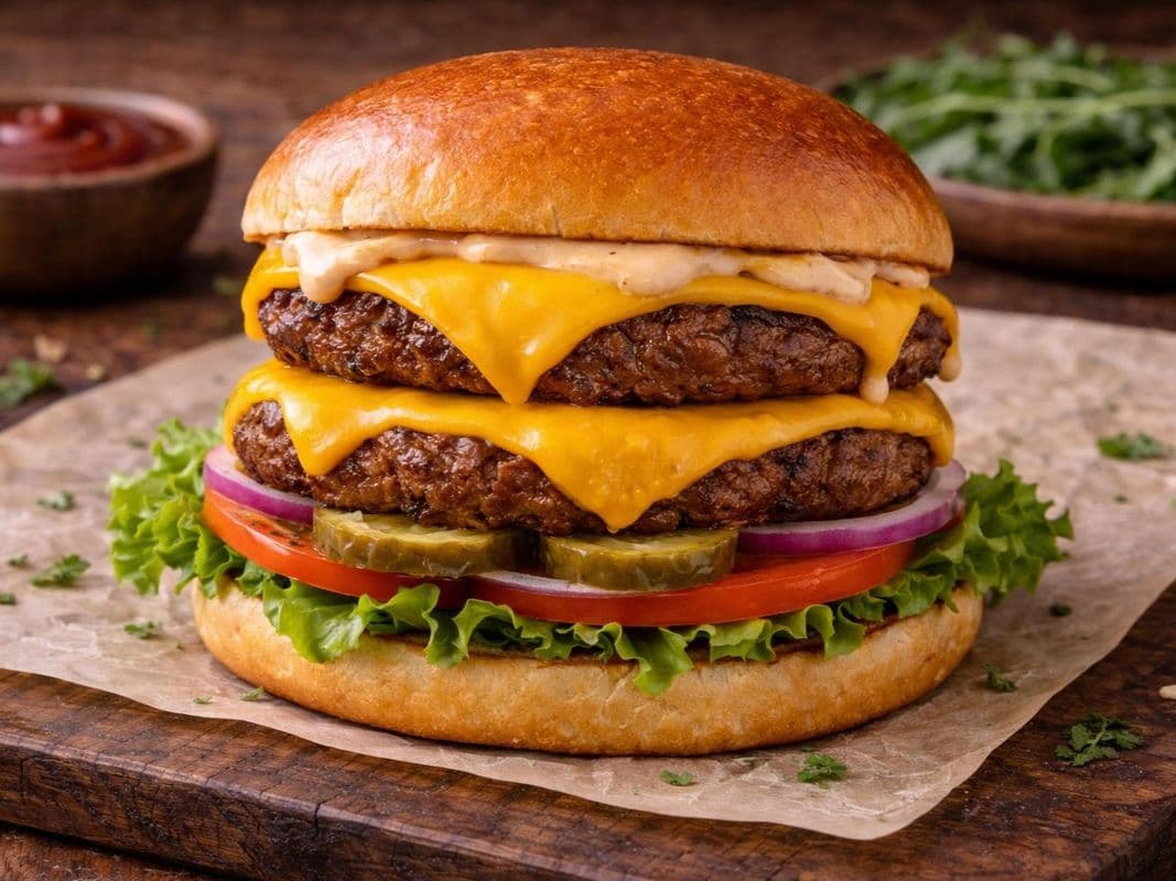 Hangry Vegan Ultimate Stacked Burger