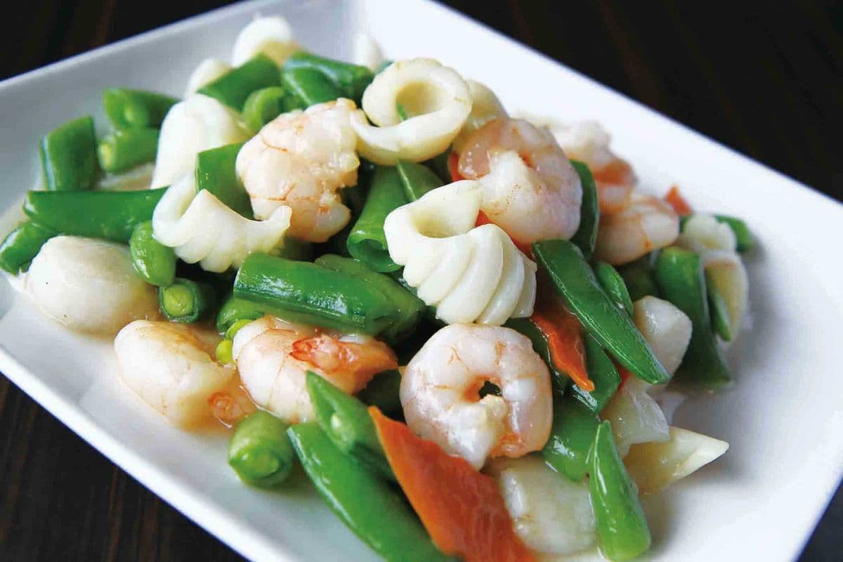 Stir Fried Shrimps, Scallop & Squid 炒三鮮