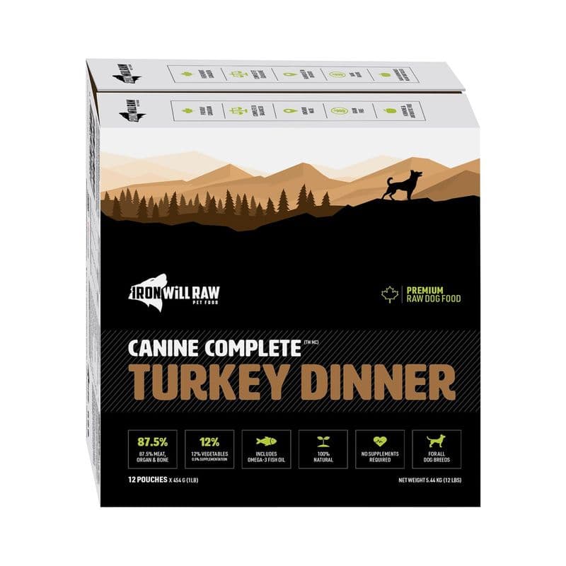 Iron Will Raw Turkey & Beef Canine Complete Dinner 12 x 1 lb