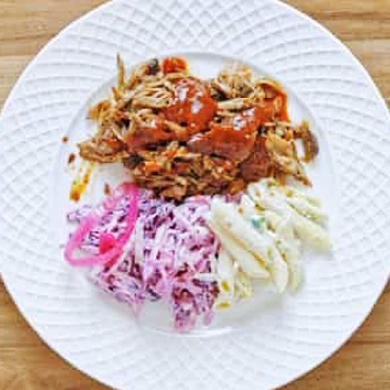 Pulled Chicken, Buttermilk Mashed Potato, Barbeque Sauce, Bread Roll