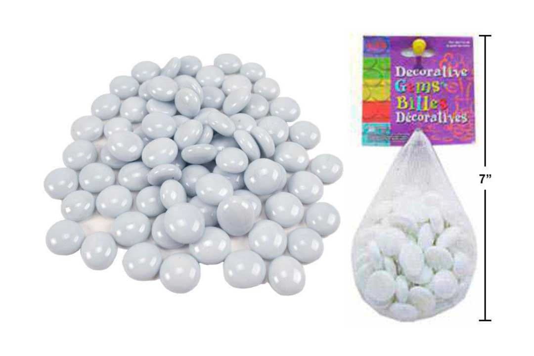 72-Pc. Decorative Glass Stones White, CTG, 25050