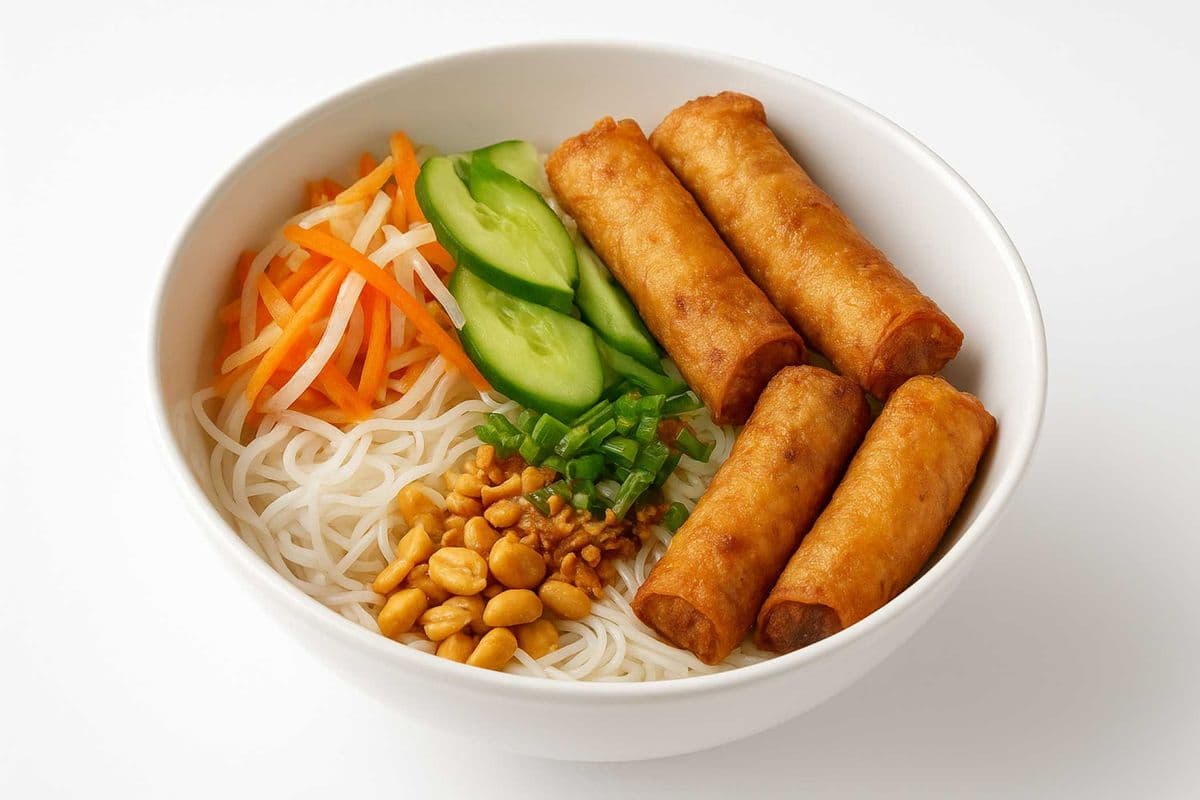 25C. Vegetarian spring rolls
