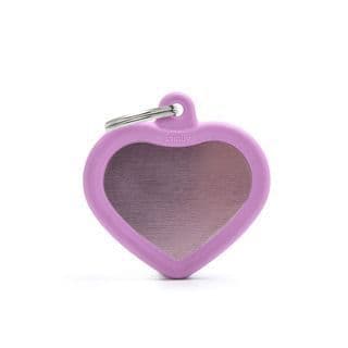 MyFamily Pink Heart Aluminum Pink Rubber Engraved Tag