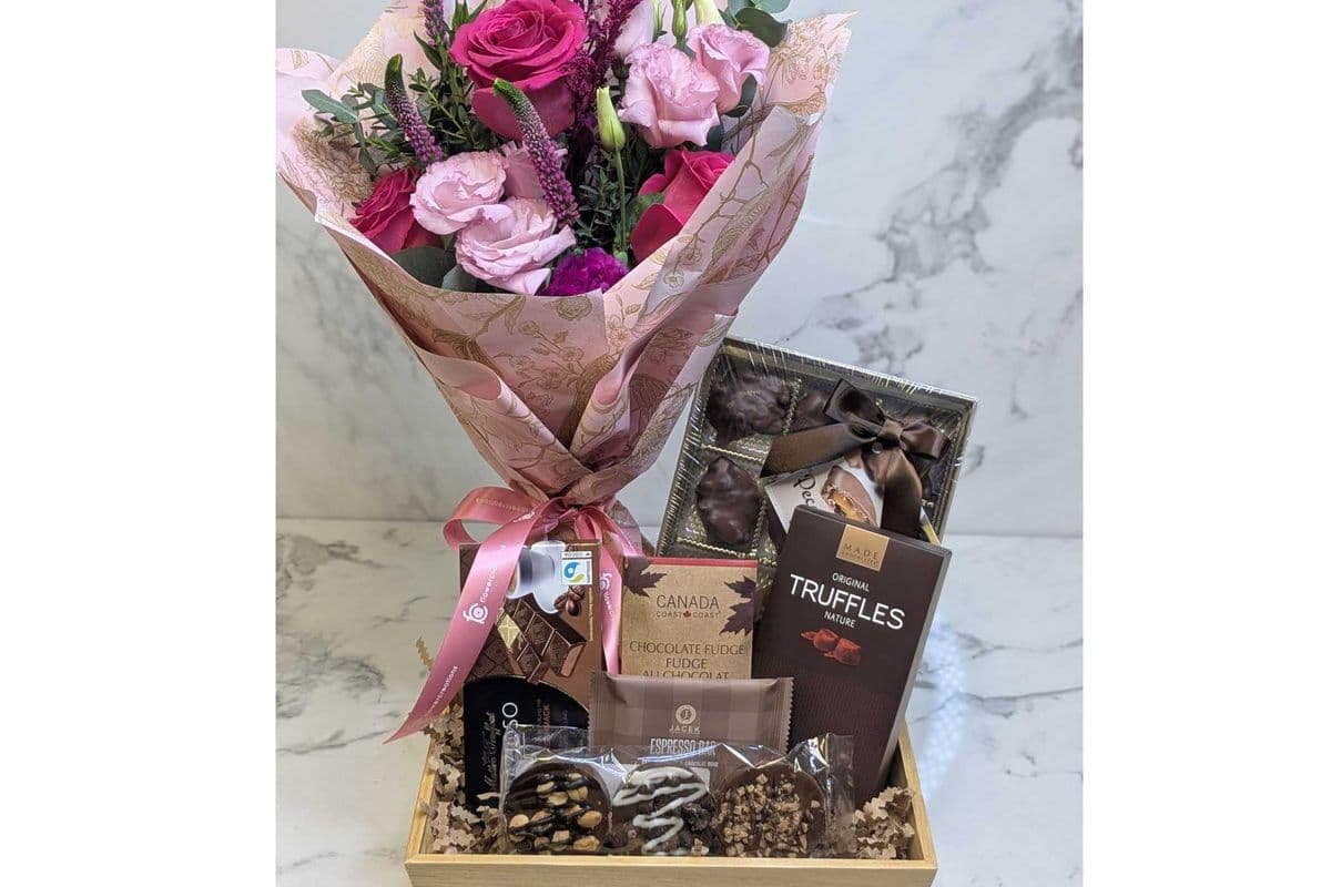 Pink Blooms and Chocolate Indulgence